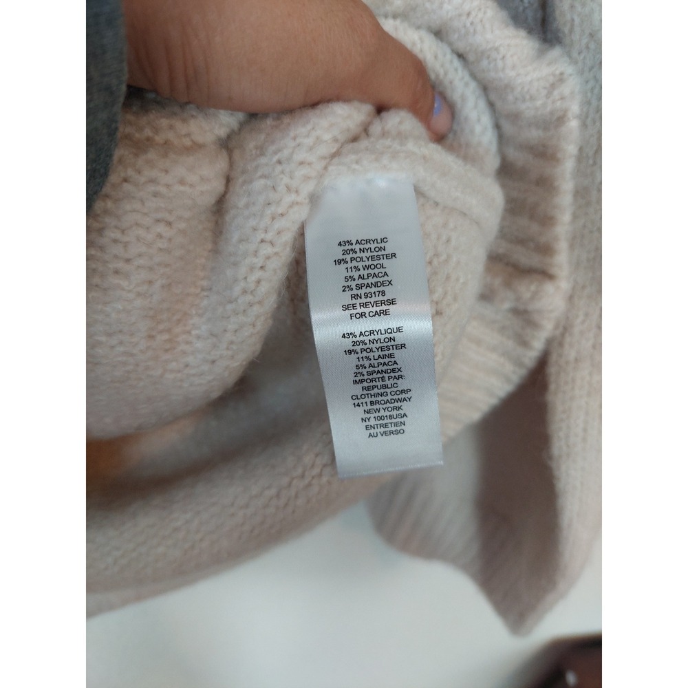 Industry Republic Cream Alpaca Blend Oversized Knit Hoodie Sweater Size S/P NWT - Picture 6 of 9